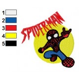 SpiderMan Flying Moon Embroidery Design